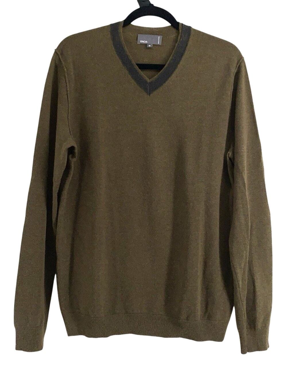 VINCE. Sweater Size M WOOL CAMEL HAIR Blend V neck Pullover M10197771 962FCH